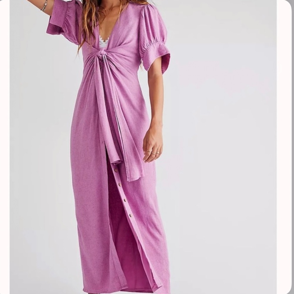 Free People Pink Midi Dress - Picture 2 of 8